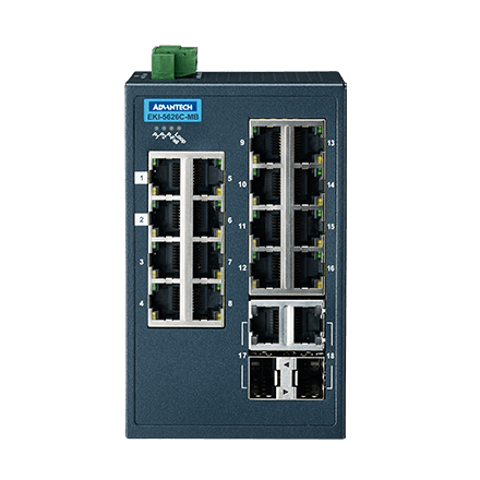 16 + 2G Combo Port Entry Level Managed Switch Supporting Modbus/TCP